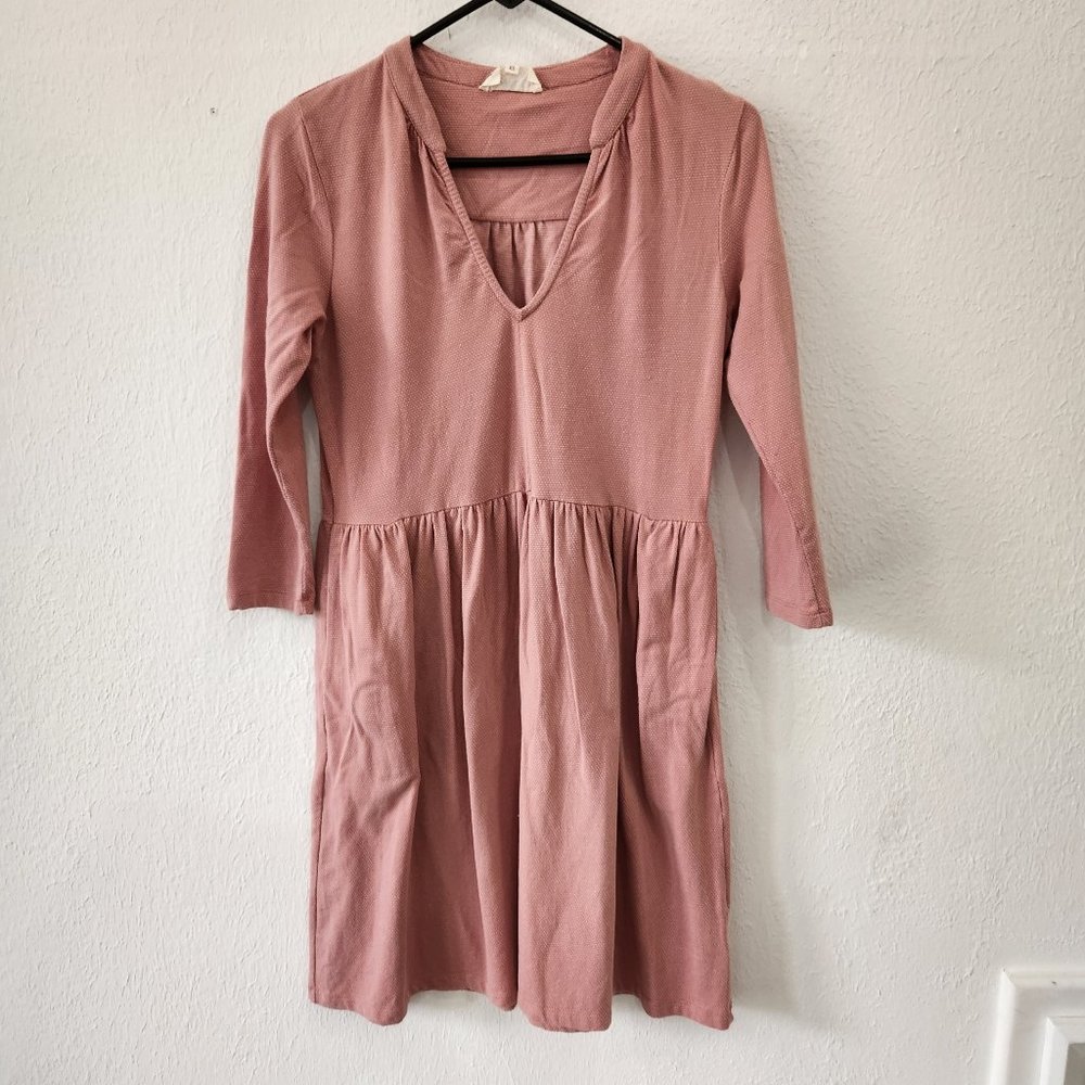 Synergy Organic Clothing Dress Womens XS Pink 3/4 Sleeve Dress